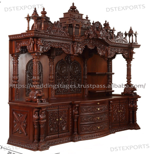 Temple sculpté lourd traditionnel personnalisé avec triple dômes Acheter Hande Made Temple Placard Grande Taille En Bois Mandir Marron Australie - Product Image 5