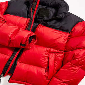 Blousons matelassés chauds en toile à col montant avec logo frontal, vente en gros, nouveau design, service OEM du fabricant, dernière collection hiver pour hommes - Product Image 2