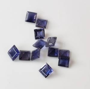 Piedras preciosas de iolita de corte princesa Natural de alto grado, lote de piedras preciosas sueltas azules de forma cuadrada de 3mm-6mm para la fabricación de joyas - Product Image 5