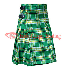 Highland กระโปรง8หลาผ้าตาหมากรุกสีเขียวไอริชแบบดั้งเดิมกำหนดขนาดเองทำด้วยมือ - Product Image 5