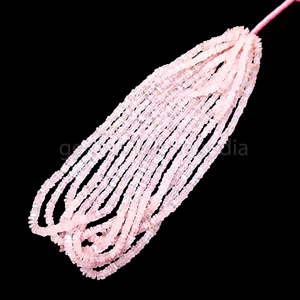 Natural Rose Quartz Smooth <b>Heishi</b> Square Shape Beads 4-5mm Quartz Stone Loose Gemstone Beads for Jewelry Making From India - Product Image 1