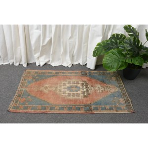 Classique Rouge Bleu 1.8 X 3.1ft Grande Surface Turc Laine Jute Tapis Patchwork Motif pour Entrée Couloir Chambre 10mm Épaisseur Latex - Product Image 2