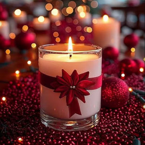 Handmade Christmas Scented <b>Glass</b> <b>Jar</b> <b>Candles</b> Decorative Holiday Soy Wax Home Party Table Festive Gift Wholesale Best Supply - Product Image 1