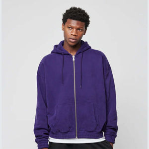 เสื้อฮู้ดดี้ผู้ชายทรงครอป ซิปหน้า ผ้าคอตตอน 100% หนัก 400 กรัม คุณภาพสูง สไตล์สตรีท ยี่ห้อ MOVATEXTILE Basics - Product Image 1