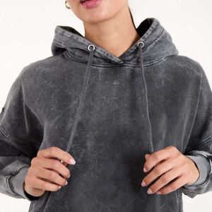 Sweat-shirt décontracté premium délavé effet soleil, mélange de coton vintage imprimé, sweat-shirt décontracté urbain en tissu polaire imprimé - Product Image 3