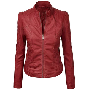 Chaquetas de cuero genuino para mujer Logotipo y diseño personalizados de alta calidad MOQ bajo Chaquetas de cuero para mujer - Product Image 4