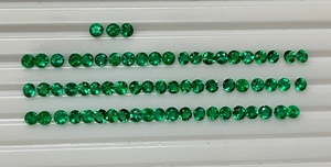 Lot d'émeraudes zambiennes naturelles calibrées de qualité supérieure AAA+, forme ronde de 3 mm, couleur vert vif, certifiées IGI, Sadiya International - Product Image 2
