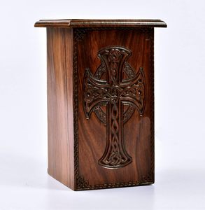 Urna de Cruz Celta hecha a mano de palisandro para cenizas humanas/adulto/Memorial cristiano/urna religiosa - Product Image 6