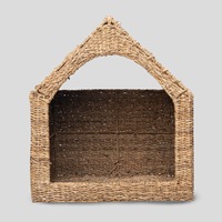 Maison pour animaux de compagnie en osier tressé à la main, écologique, abri pour chat et chien tissé à la main, fournisseur en gros, design naturel bon marché