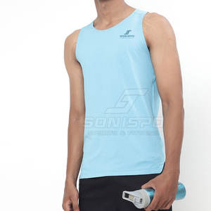 Débardeur d'entraînement sur mesure pour hommes Vêtements de sport respirants avec style décontracté en coton tricoté et polyester pour la course - Product Image 1
