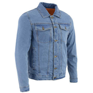 Veste en jean unisexe pour homme, hiver, couleur et design personnalisés, haute qualité, fermeture à bouton unique, option logo sur le devant - Product Image 5