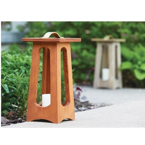 Linterna de madera de calidad superior con mango de metal plateado Decoraciones para el hogar y centros de mesa de boda Candelabros - Product Image 3