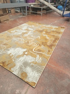 Tapis Adiva rectangulaire à motif abstrait, style moderne, en polyester, fabriqué à la machine, résistant aux taches, à poils longs, réversible, pour salon - Product Image 4