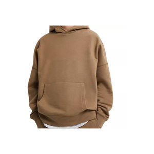 Sweat à capuche oversize 100% coton de haute qualité pour hommes hiver motif solide vêtements de rue mode technique teint uni sweat à capuche - Product Image 1
