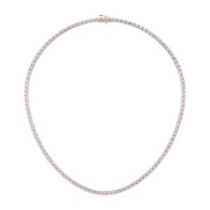 Collar DE TENIS clásico de corte redondo de diamante de 15,00 quilates de 925, chapado en oro de 16 pulgadas, lujo, plata, Unisex - Product Image 6