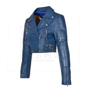 เสื้อครอปสำหรับผู้หญิงแจ็กเก็ตหนังแขนยาวผ้าปรับแต่งได้สำหรับใส่กลางแจ้ง - Product Image 4