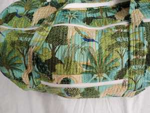 Bolsa de Mano Tipo Tote Acolchada de Algodón para Mujer, Bolsa de Fin de Semana Ecológica, Plegable, para Yoga, Compras, con Dos Asas, Lavable, con Estampado Floral, para el Hombro - Product Image 5