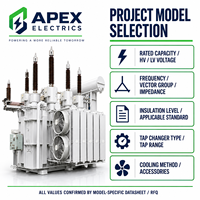 Transformateur de puissance haute tension immergé dans l'huile triphasé APEX 110 kV pour les projets industriels et d'infrastructure en réseau 50/60 Hz