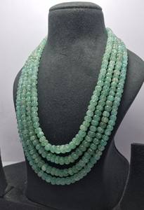 ลูกปัดหินเบริลฟักทองธรรมชาติ100% 7x7-9x9mm 4เส้นสำหรับการทำเครื่องประดับ - Product Image 2