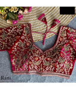 Las mujeres de moda usan colecciones de blusas elegantes Bordado pesado y trabajo de secuencia Blusa de manga larga para ropa de novia Lehenga Choli - Product Image 1