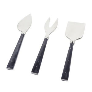 Premium Quality Flat Cheese Knives <b>Set</b> Classic Design with Black Bamboo Handle Hot Selling Metallic Silver Ware Indian Style - Product Image 1