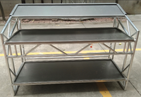 Stand de DJ portable en aluminium, comptoir de bar pliable pour scène, support d'affichage modulaire en treillis, capacité de charge 300 kg, noir et blanc, montage rapide
