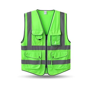 Gilet de travail orange avec poches et fermeture éclair Construction Trafiic Riding Construction gilet orange néon - Product Image 4