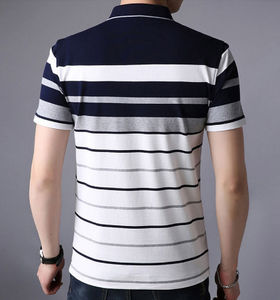 Polo à col rabattu et à rayures pour homme, haut à manches courtes, respirant et décontracté, séchage rapide, été 2022 - Product Image 3