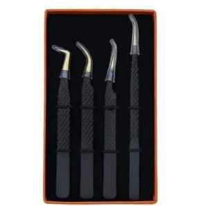 Custom <b>Heart</b> Fiber Grip Lash Tweezers Stainless Steel Durable Precision 10MM Length <b>Pink</b> Yellow <b>Heart</b> Handle Eyelash Extension - Product Image 4