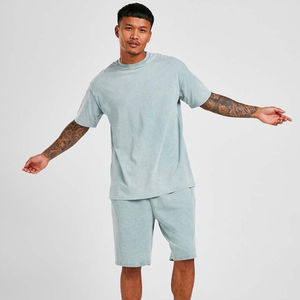 Short de survêtement en éponge française personnalisé lourd pour hommes grande taille XS impression DTG personnalisée en vrac maille en coton délavé à l'acide - Product Image 1