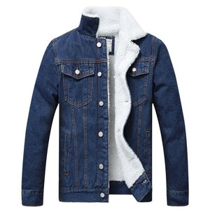 Top mode hommes vestes dernière vente chaude fantaisie décontracté classique élasticité Denim Jean vestes hommes veste intérieure polaire - Product Image 3