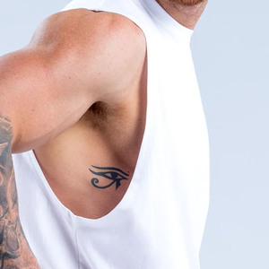 <b>Top</b> Quality Custom Of <b>White</b> Oversized <b>Men</b> Running <b>Tank</b> <b>Tops</b> Cotton Breathable Dropped Armhole & Shoulder Gym Stringer <b>For</b> <b>Men</b> - Product Image 6