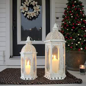 Farol de Metal Duradero de Estilo Marroquí con Acabado Indio de Lujo para un Elegante Estilo de Habitación en Ramadán y un Brillo Ambiental Suave - Product Image 6