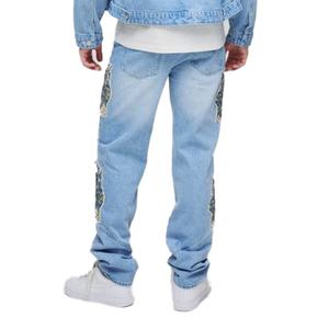 กางเกงยีนส์ฟอกสีไฮสตรีทของผู้ชายใหม่ล่าสุด2025กางเกงลำลองทรงตรงเอวสูงและสไตล์ฮิปฮอป - Product Image 2