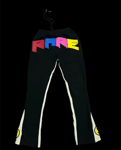 กางเกงโอเวอร์ไซส์สำหรับผู้ชายพิมพ์ลาย3D ผ้าฟลีซกางเกงขาบานแบบเรียงซ้อนสำหรับชายและหญิง - Product Image 4