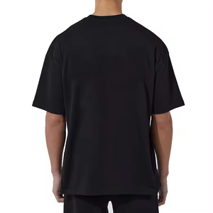 Camiseta de hombro caído con estampado de logotipo personalizado de peso pesado para hombre, camisetas holgadas de gran tamaño holgadas - Product Image 2