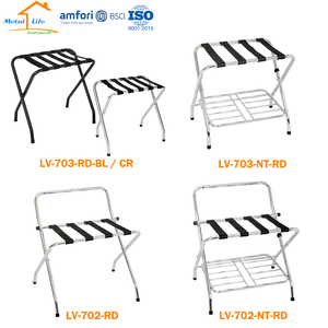 KD Commercial Folding Hotel Luggage Rack Chrome Finished Luggage Suitcase Stand <b>Holder</b> for Guest Room - Product Image 6
