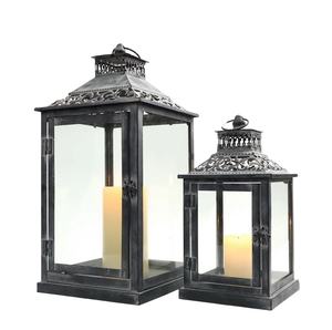 Ensemble de deux lanternes de table en métal, best-seller 2023, vente en gros pour la décoration de la maison, hôtel, restaurant, mariage, bureau, fabriqué en Inde - Product Image 1