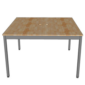 Mesa de Trabajo OMA II con Patas de Acero y Madera de Caucho para 2 Personas, 120x120cm HBOM210, Diseño Moderno, Muebles de Oficina, Escritorio de Trabajo con Doble Motor - Product Image 6