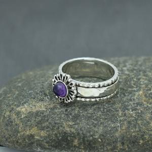 Classical <b>Ring</b> Jewelry for Women Silver Boho Style Jewelry 925 Sterling Silver <b>Amethyst</b> Gemstone Handmade <b>Ring</b> Gift for Wife - Product Image 3