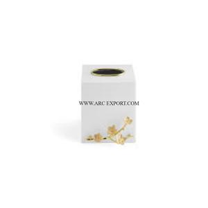 Best Selling Gold Polished Stainless Steel <b>Tissue</b> <b>Paper</b> Holder Square Shape with Floral Design Elegant Metallic <b>Tissue</b> Boxes - Product Image 1