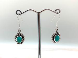 Boucles d'oreilles classiques bijoux pour femmes argent Boho Style bijoux 925 argent Sterling Turquoise pierres précieuses boucles d'oreilles faites à la main cadeau pour - Product Image 3