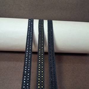 Best Export Quality Black Colour Polyester Yarn Trimmings Black trim Black trim for <b>bridal</b> High-quality fashion decoration - Product Image 2