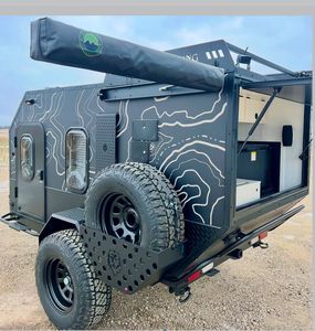 Remolque de camping 4WD móvil de acero galvanizado para el hogar RV todoterreno Mini caravana para acampar al aire libre Remolque de caravana en forma de lágrima. - Product Image 2