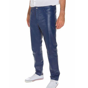 Pantalones de cuero genuino 2025 para hombre, elegantes pantalones de cuero PU al mejor precio con logotipo personalizado - Product Image 1