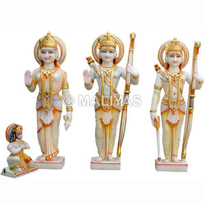 Ensemble de statues en marbre artisanal en ligne de Ram Darbar, Ram Sita Lakshman Hanuman - Product Image 1