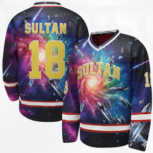 Service OEM en gros, personnalisez votre design, logo imprimé par transfert thermique, jersey de hockey unisexe pour adultes en spandex/polyester - Product Image 3