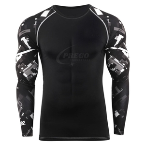 เสื้อรัดกล้ามเนื้อแขนยาวสำหรับผู้ชาย บริการ OEM ODM ทรงเข้ารูป ระบายอากาศได้ดี ผลิตจากผ้าสแปนเด็กซ์และโพลีเอสเตอร์ สำหรับผู้ใหญ่ ชุดกีฬา - Product Image 4