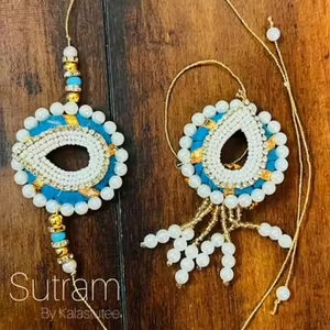 New Arrival 2024 Premium Quality Cute Handmade Thread Beads Bhaiya Bhabhi Designer Rakhi Combo <b>Set</b> for Raksha Bhandhan Festival - Product Image 1