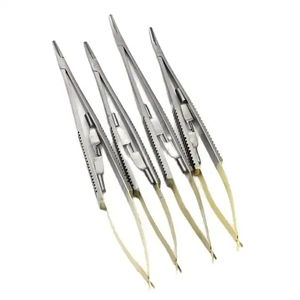 Instruments chirurgicaux dentaires Porte-aiguille manuel à ressort Droit et incurvé 14cm 16cm 18cm Acier inoxydable - Product Image 2